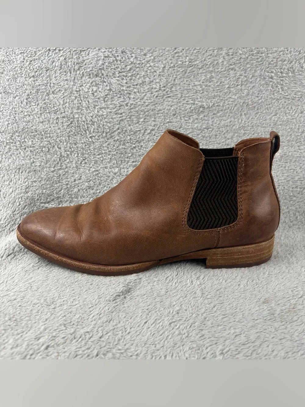 Kork Ease Boots Womens 9 M Kama Chelsea Ankle Bootie Brown Leather Low Heels - Picture 2 of 11